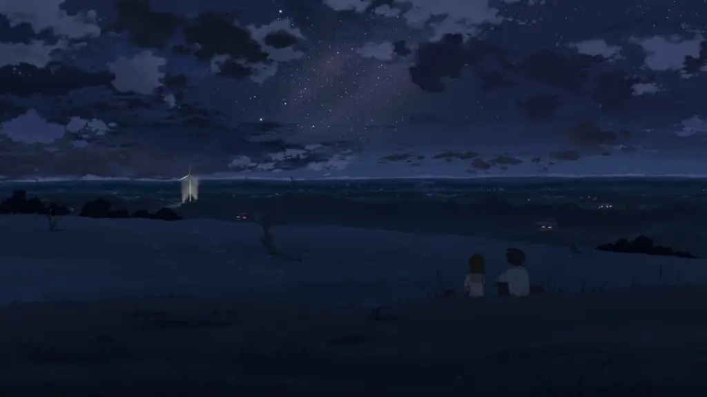 Menikmati film anime romantis bersama teman Malam nonton film anime