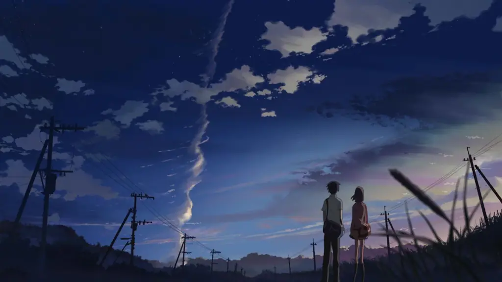 Suasana romantis dari film anime Pemandangan romantis dalam anime