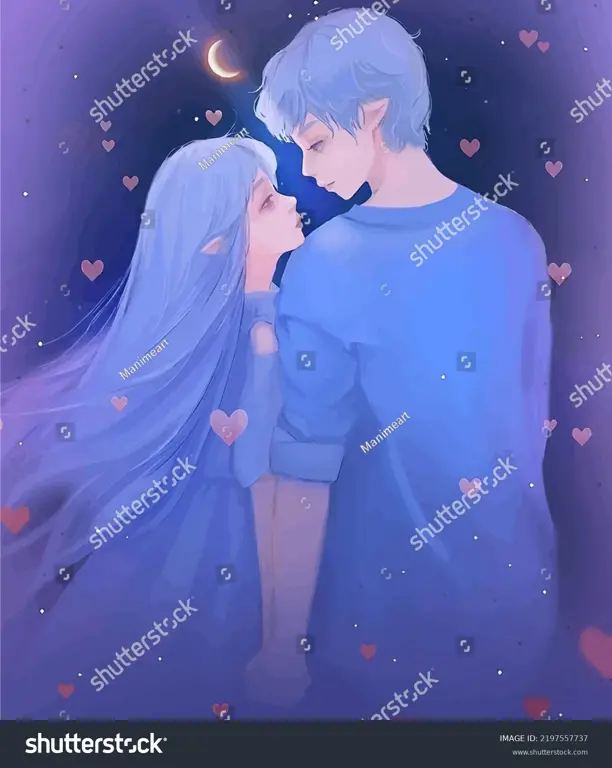 Kehangatan cinta dalam anime Pasangan anime bergandengan tangan