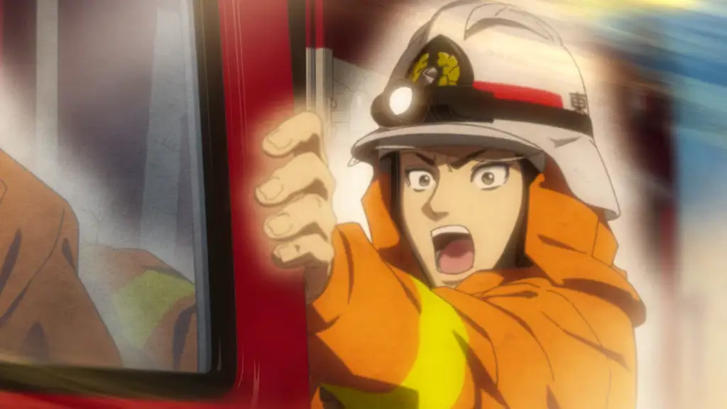 Seni Anime Petugas Pemadam Kebakaran Gaya anime Jepang yang menggambarkan petugas pemadam kebakaran.