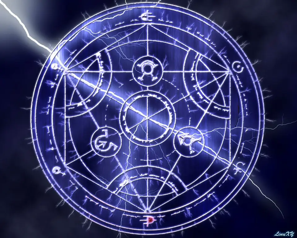 Alkemi dan Rahasianya Ilustrasi lingkaran alkemi di Fullmetal Alchemist