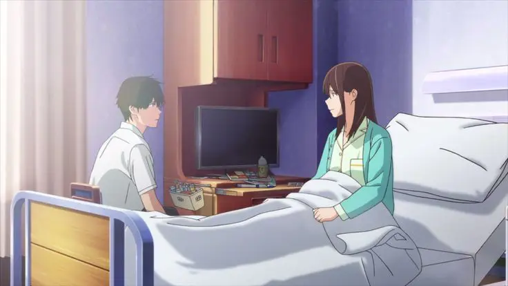 Potongan adegan yang menunjukkan keindahan animasi film Adegan dari film I Want to Eat Your Pancreas