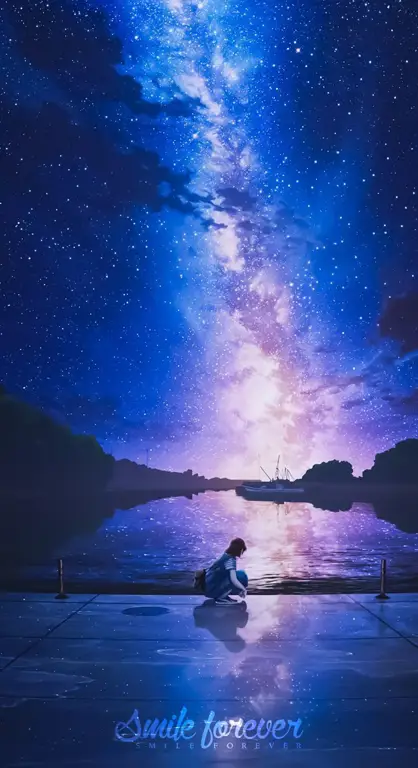 Keindahan langit malam dalam Planetarian Pemandangan malam yang indah dengan bintang-bintang