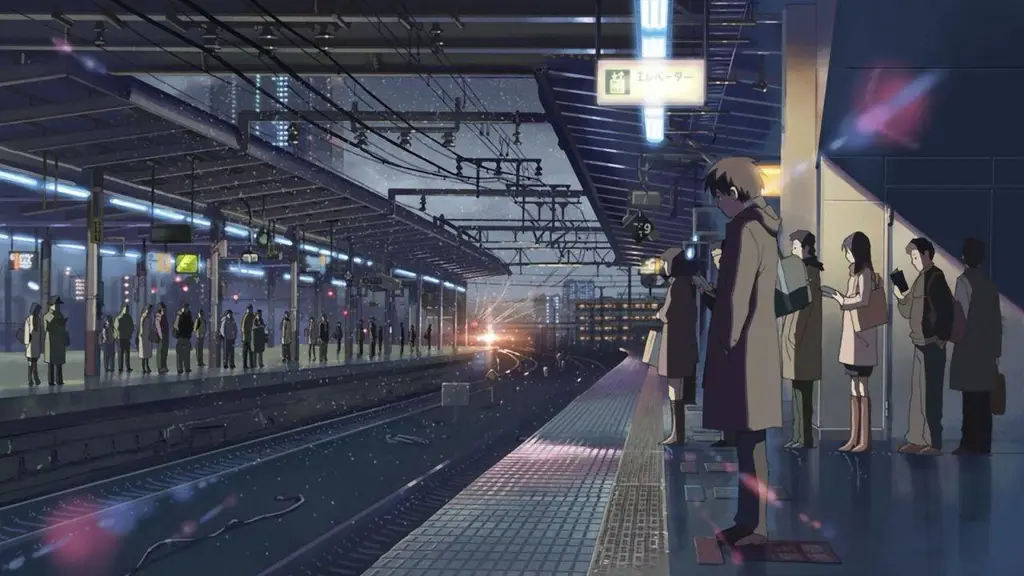 Momen-momen Perpisahan di Atas Kereta Adegan kereta api dalam anime 5 Centimeter Per Second