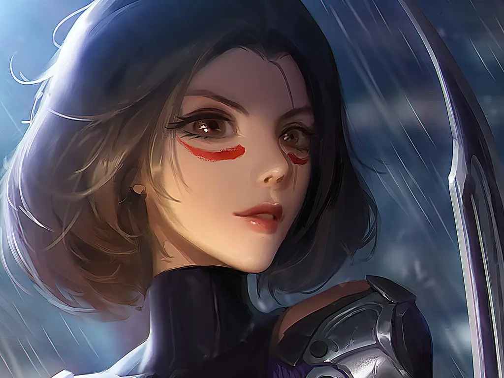 Detail desain cyborg Alita yang unik dan futuristik Desain karakter cyborg Alita