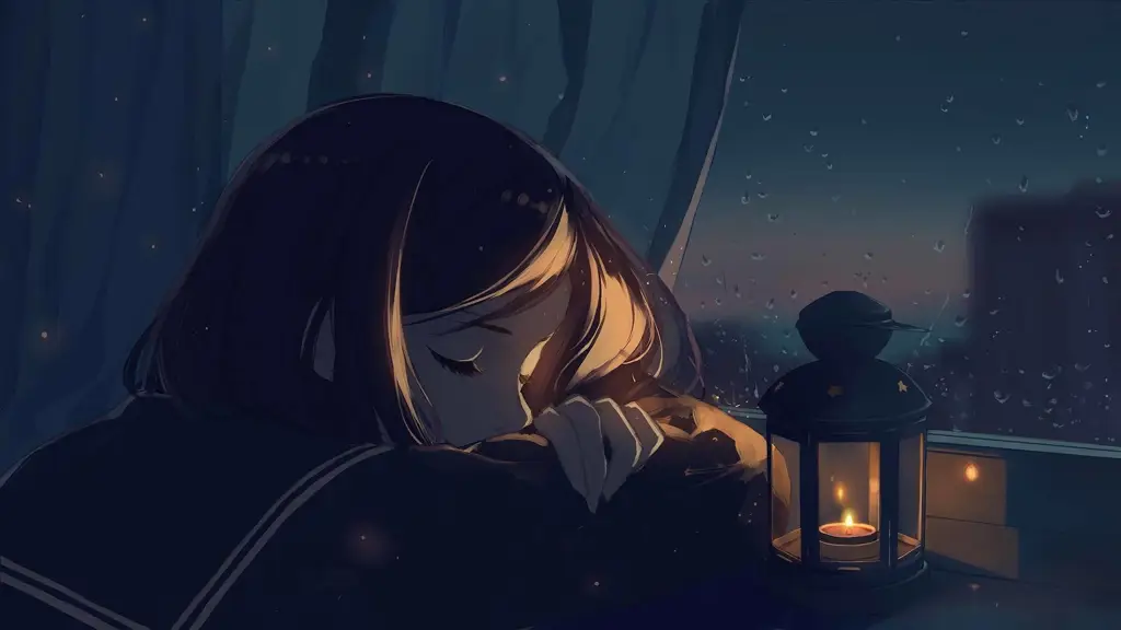Ekspresi Emosional Tokoh dalam Film Ilustrasi gadis anime yang terlihat sedih dan melamun