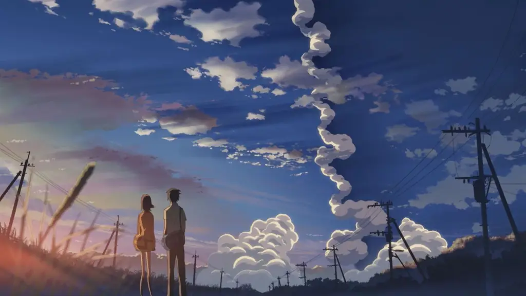 Pemandangan yang menggambarkan kerinduan dan kesunyian Pemandangan indah dari film 5 Centimeter Per Second