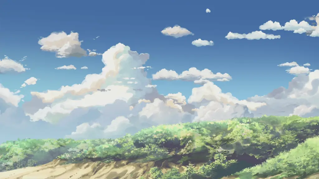 Gaya ilustrasi khas Makoto Shinkai yang indah dan detail Ilustrasi karya Makoto Shinkai