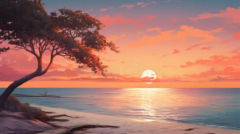Pemandangan anime yang indah dan romantis Pemandangan anime romantis saat matahari terbenam