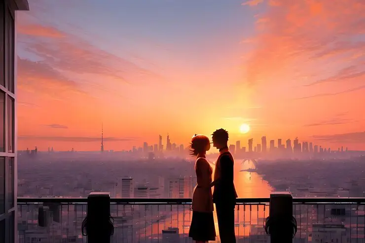 Adegan Romantis dalam Anime Gambar pasangan anime dalam adegan romantis