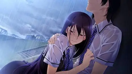 Adegan mengharukan dalam anime romantis Pasangan anime romantis yang sedang menangis