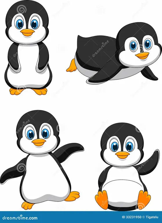 Penguin Lucu dalam Animasi Gambar kartun penguin yang lucu