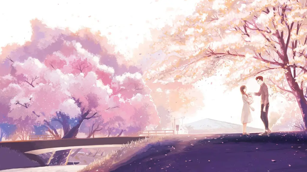 Adegan romantis dalam film anime shounen ai Pemandangan romantis pasangan anime