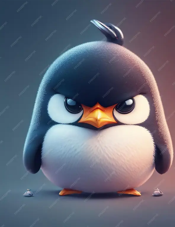 Penguin-penguin menggemaskan dalam film anime Ilustrasi penguin lucu dalam film anime
