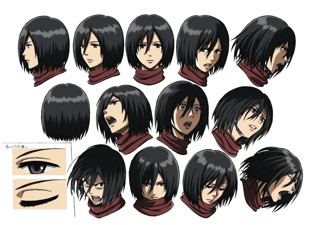 Para karakter utama dalam aksi Gambar para karakter utama Attack on Titan