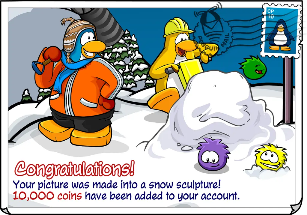 Keindahan Pulau Club Penguin dalam animasi Pemandangan Pulau Club Penguin yang indah dalam gaya anime