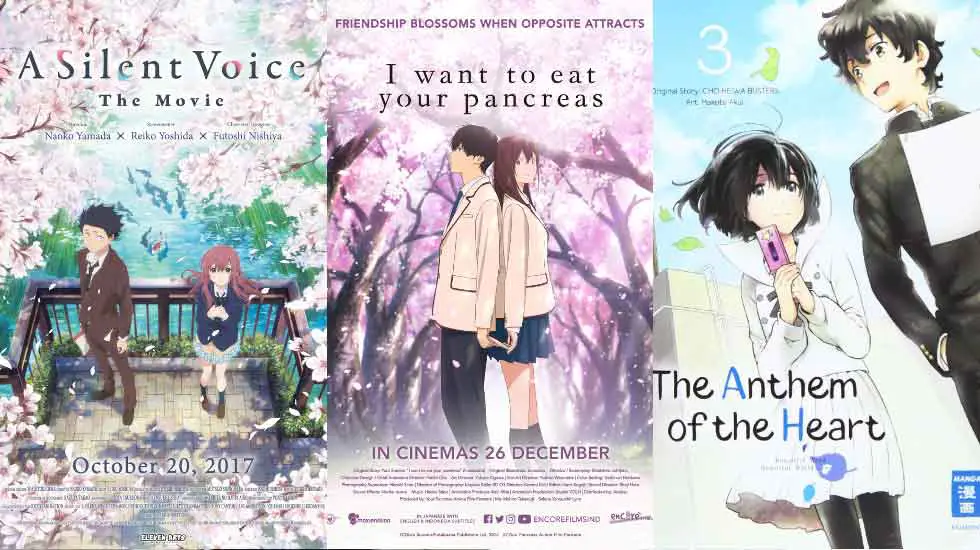 Rekomendasi film anime terbaik yang akan membuatmu menangis Poster-poster film anime terbaik yang menyedihkan