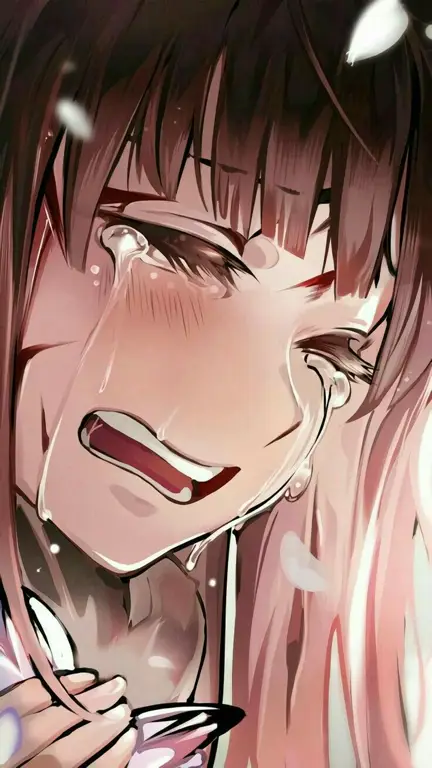 Karakter Anime yang Menunjukkan Kesedihan Gambar beberapa karakter anime yang sedang menangis dan terlihat sedih