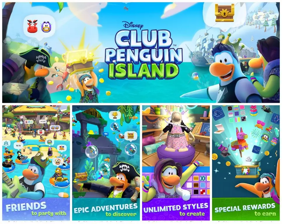 Keindahan Pulau Club Penguin dalam film animasi Gambar Pulau Club Penguin yang indah dan penuh warna