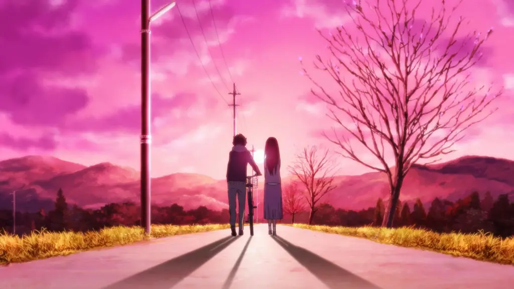 Latar pemandangan yang mendukung cerita cinta Pemandangan indah dalam film anime romance