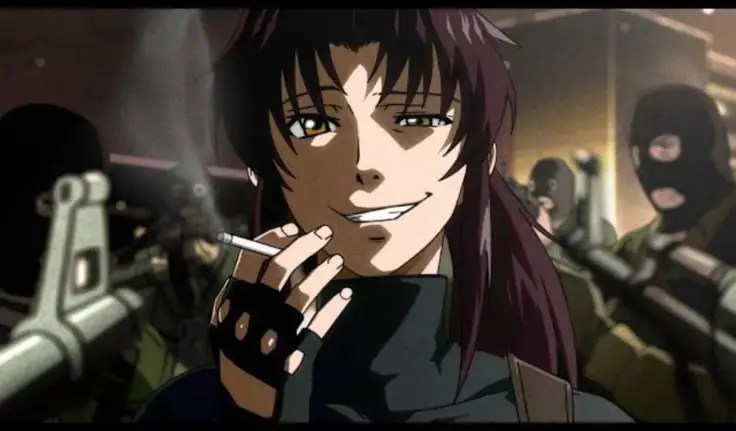 Adegan aksi Revy yang memukau Adegan aksi Revy dalam Black Lagoon