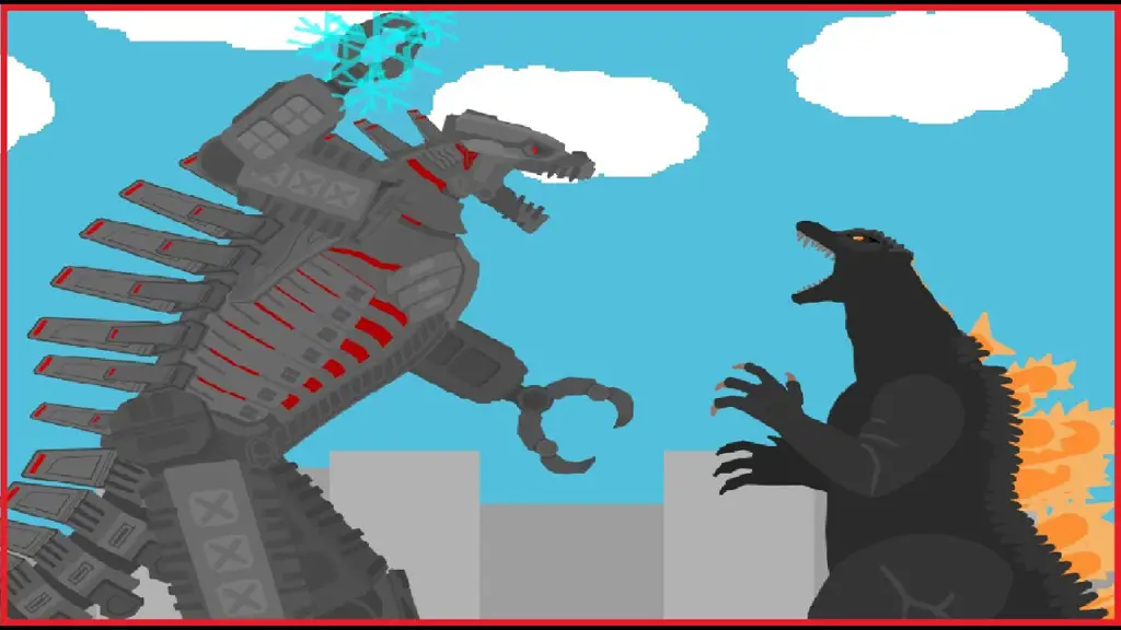 Mecha melawan Godzilla Pertarungan antara mecha dan Godzilla dalam anime