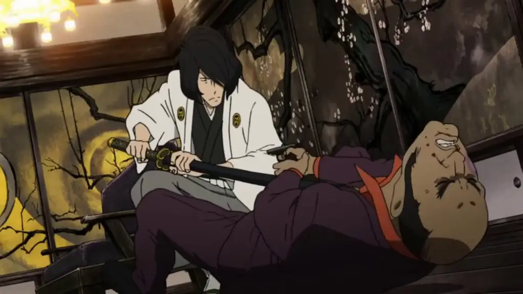 Adegan pertarungan epik Goemon Adegan pertarungan dalam film anime Goemon