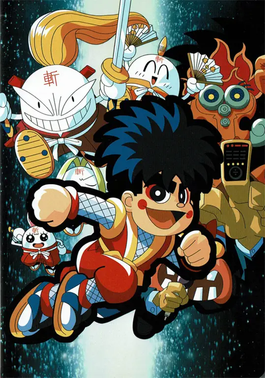 Desain Karakter yang Memukau dalam Goemon Gambar desain karakter Goemon dan karakter pendukung lainnya