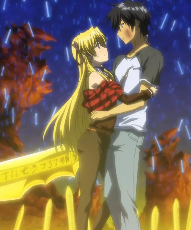 Adegan romantis dari film anime Pasangan anime dalam adegan romantis