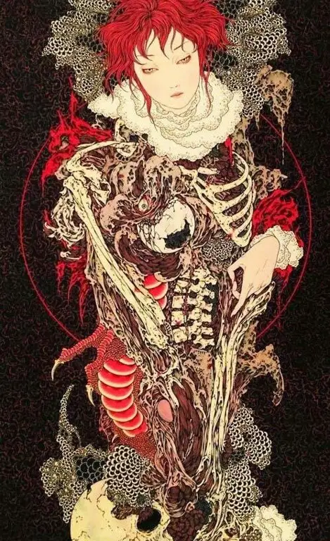Ilustrasi seni yang terinspirasi horor Jepang Seni horor Jepang