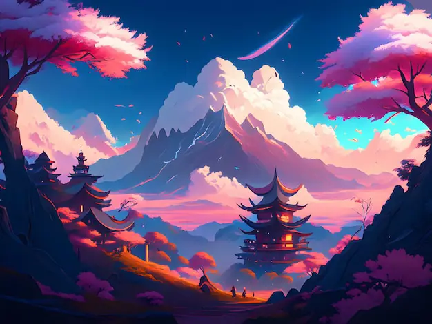 Visual yang Menakjubkan Pemandangan indah dalam Planet Anime Movie yang memukau.