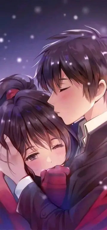 Ilustrasi pasangan anime yang romantis Pasangan anime romantis