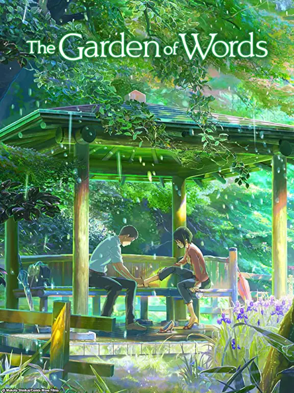 Suasana tenang dan indah dalam film The Garden of Words