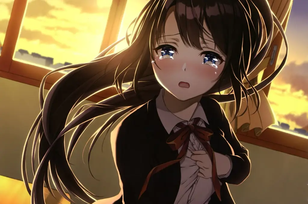 Ekspresi kesedihan dalam film anime Karakter anime yang sedang menangis