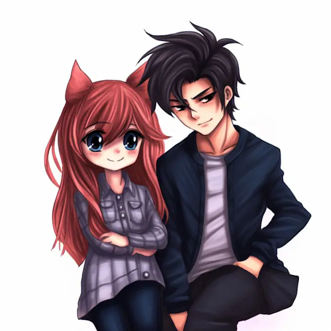 Ilustrasi pasangan dalam 5cm anime movie Ilustrasi pasangan anime