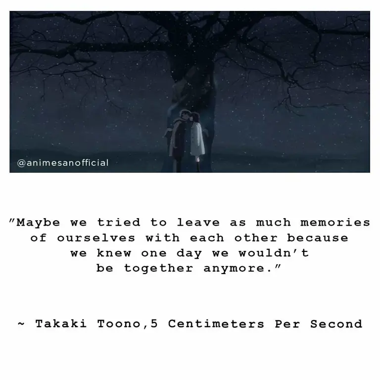 Tokoh-tokoh dalam 5 Centimeters Per Second Karakter utama dalam anime 5 Centimeters Per Second