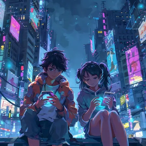 Efek Visual Menakjubkan dalam Film Anime Adegan film anime dengan efek visual yang memukau.
