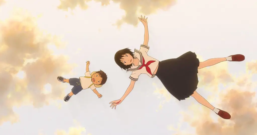 Gambar adegan penuh warna dari film Mirai