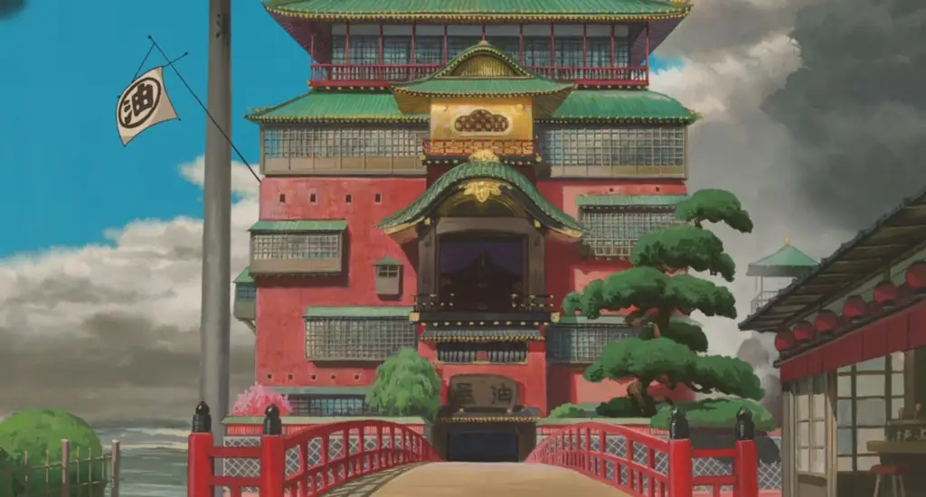 Suasana di rumah pemandian roh Adegan pemandian di film Spirited Away