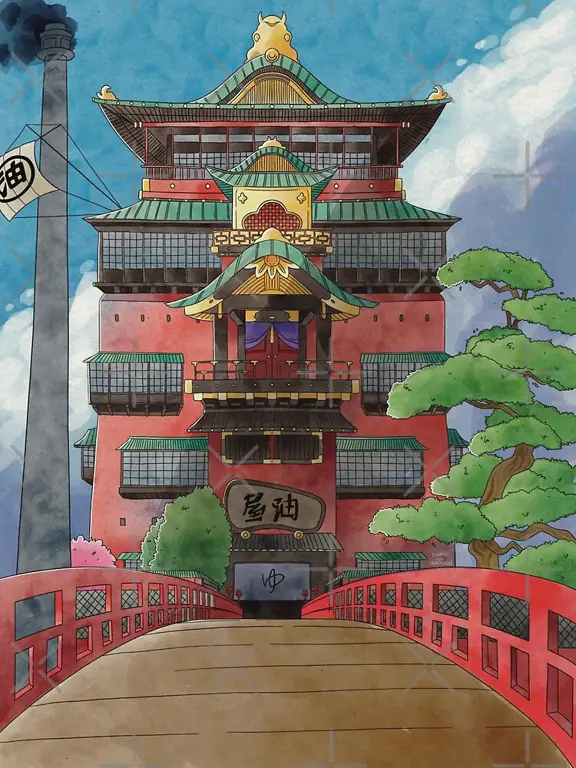 Keindahan Rumah Mandi di Dunia Roh Ilustrasi rumah mandi di dunia roh di film Spirited Away