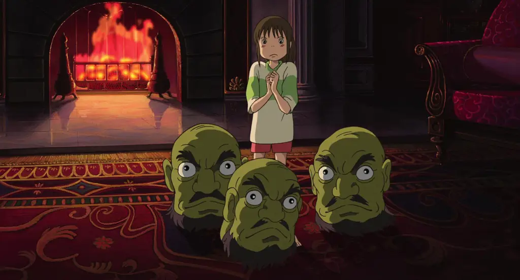 Keindahan Animasi Spirited Away Contoh keindahan animasi dalam film Spirited Away yang detail dan hidup.