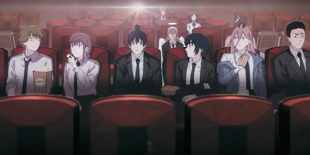 Gambar ilustrasi karakter anime menonton film Karakter anime menonton film