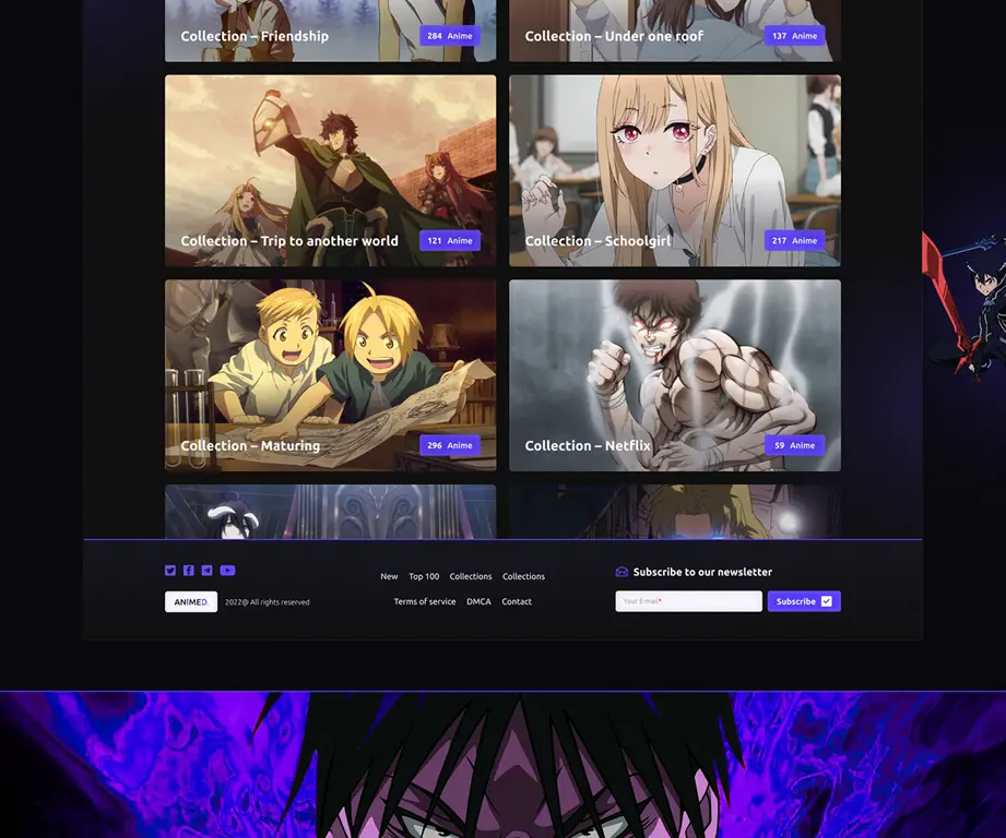 Contoh Antarmuka Situs Streaming Anime Antarmuka situs streaming anime