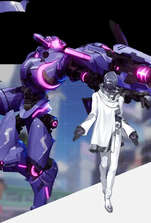 Anime mecha dengan aksi menegangkan Gambar robot mecha di kota futuristik