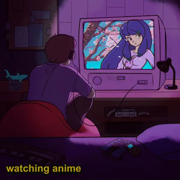 Menonton Anime dengan Nyaman di Smartphone Gambar seseorang menonton anime dengan nyaman di smartphone