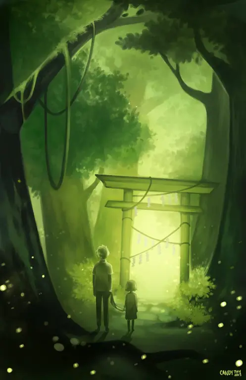 Keindahan Alam dalam Hotarubi no Mori e Pemandangan indah dari film Hotarubi no Mori e