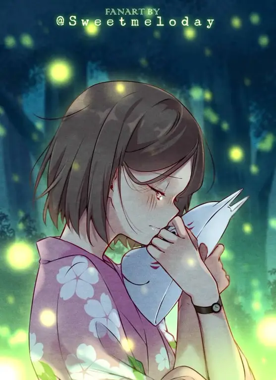 Hotaru dan Gin: Kisah Cinta yang Menyentuh Hati Karakter utama Hotaru dan Gin dalam film Hotarubi no Mori e