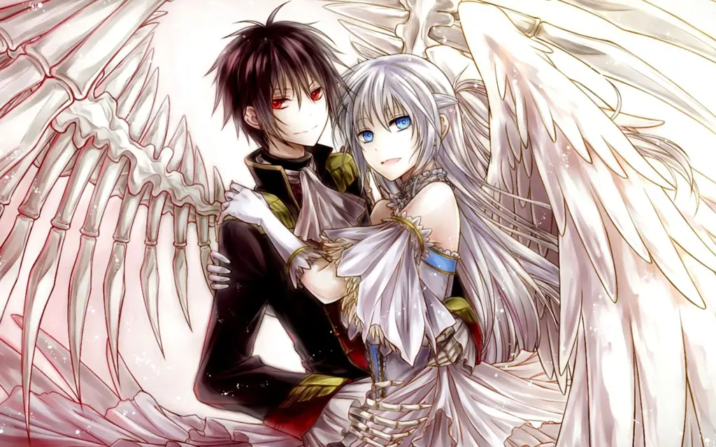 Pasangan Anime Romantis Ilustrasi pasangan anime yang romantis