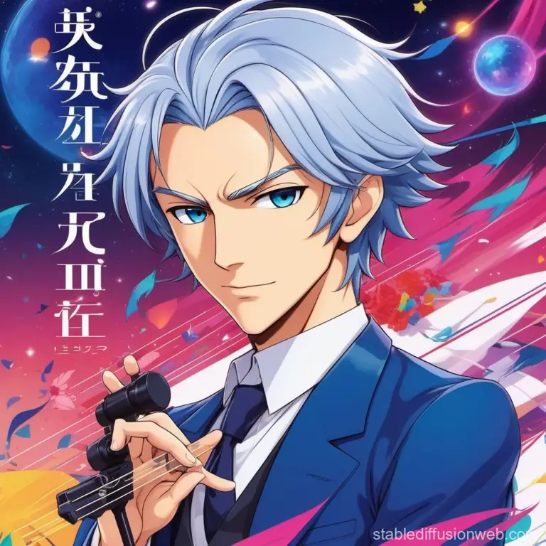 Menciptakan Musik yang Mempesona Komposer musik anime sedang bekerja di studio.