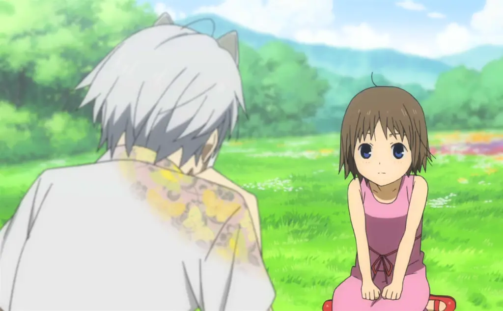 Hotaru dan Gin, persahabatan yang mengharukan Karakter utama Hotaru dan Gin dalam film Hotarubi no Mori e